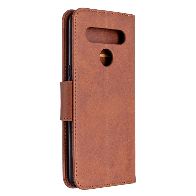 For LG K61 Retro Lambskin Texture Pure Color Horizontal Flip PU Leather Case with Holder & Card Slots & Wallet & Lanyard