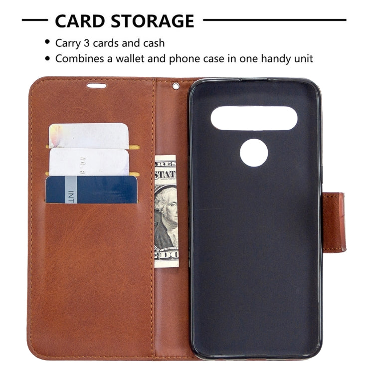 For LG K61 Retro Lambskin Texture Pure Color Horizontal Flip PU Leather Case with Holder & Card Slots & Wallet & Lanyard