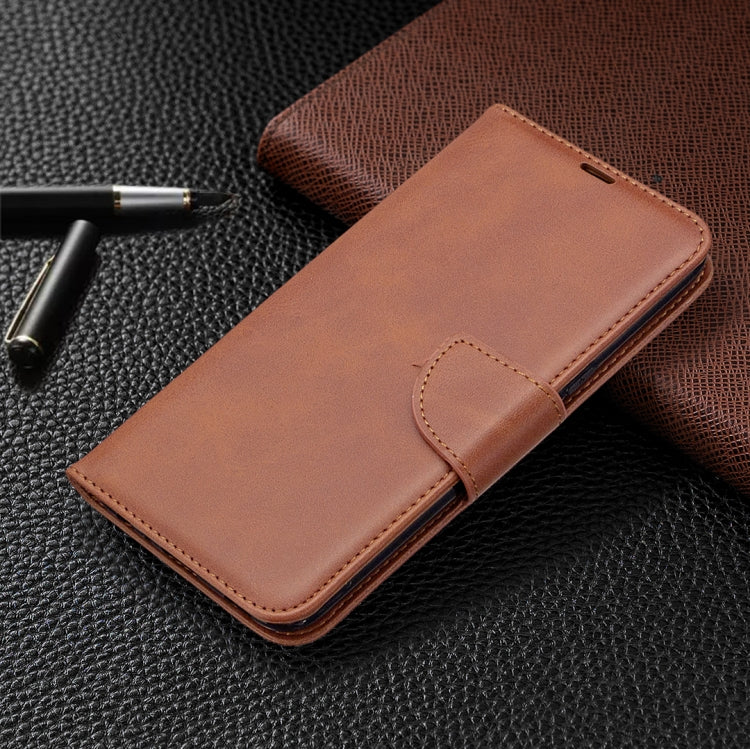 For LG K61 Retro Lambskin Texture Pure Color Horizontal Flip PU Leather Case with Holder & Card Slots & Wallet & Lanyard