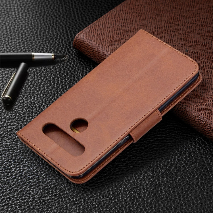 For LG K61 Retro Lambskin Texture Pure Color Horizontal Flip PU Leather Case with Holder & Card Slots & Wallet & Lanyard