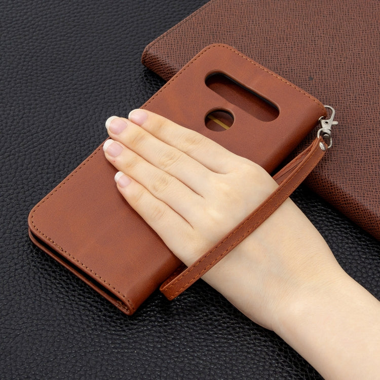 For LG K61 Retro Lambskin Texture Pure Color Horizontal Flip PU Leather Case with Holder & Card Slots & Wallet & Lanyard
