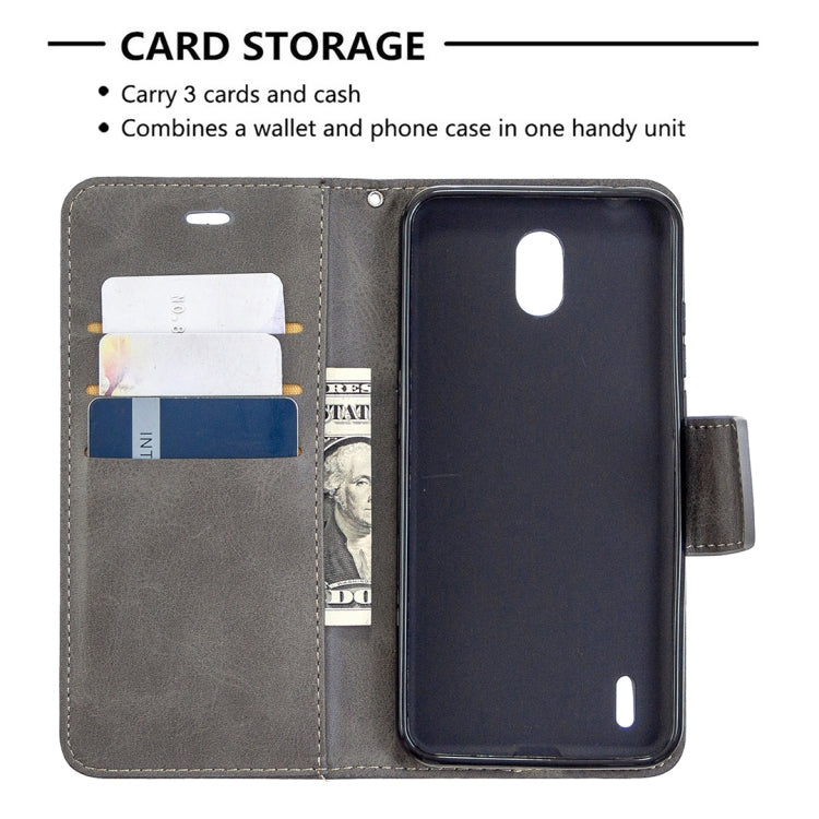 For Nokia 1.3 Retro Lambskin Texture Pure Color Horizontal Flip PU Leather Case with Holder & Card Slots & Wallet & Lanyard