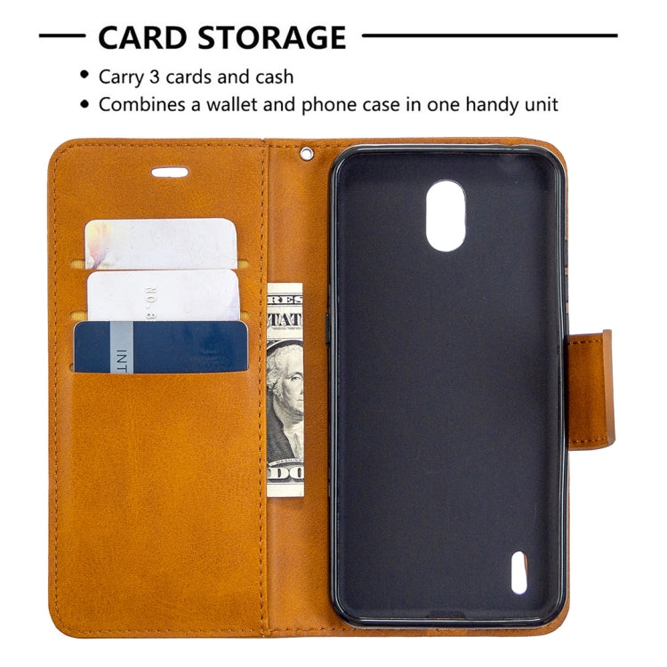 For Nokia 1.3 Retro Lambskin Texture Pure Color Horizontal Flip PU Leather Case with Holder & Card Slots & Wallet & Lanyard