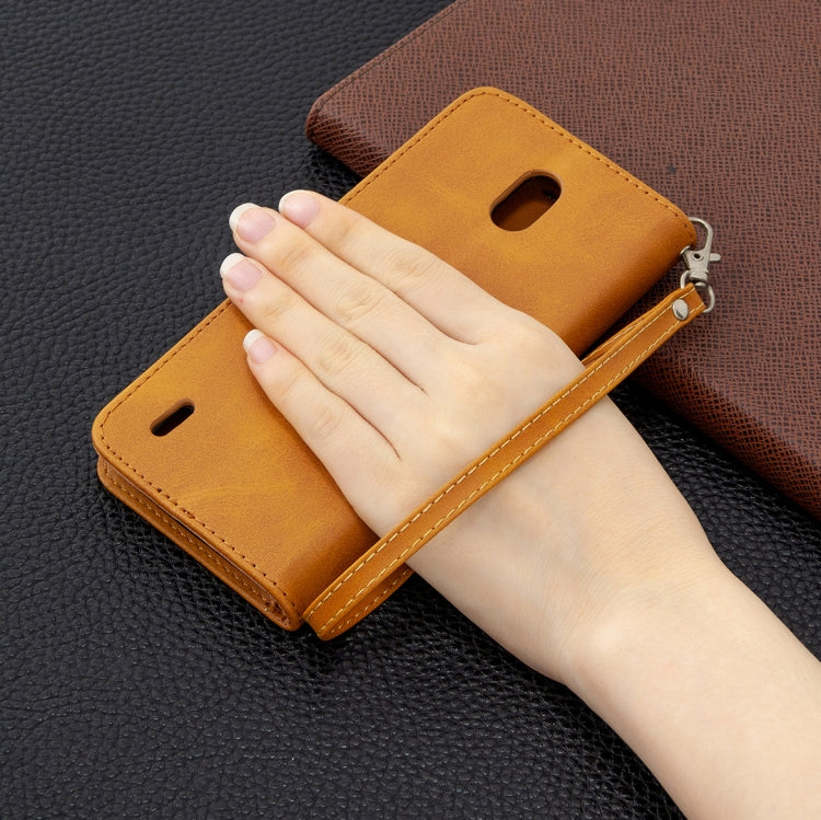 For Nokia 1.3 Retro Lambskin Texture Pure Color Horizontal Flip PU Leather Case with Holder & Card Slots & Wallet & Lanyard