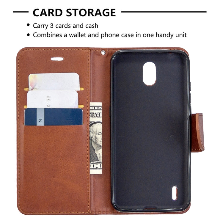 For Nokia 1.3 Retro Lambskin Texture Pure Color Horizontal Flip PU Leather Case with Holder & Card Slots & Wallet & Lanyard