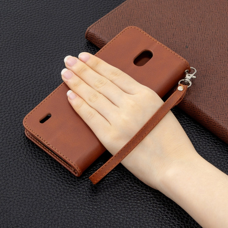For Nokia 1.3 Retro Lambskin Texture Pure Color Horizontal Flip PU Leather Case with Holder & Card Slots & Wallet & Lanyard