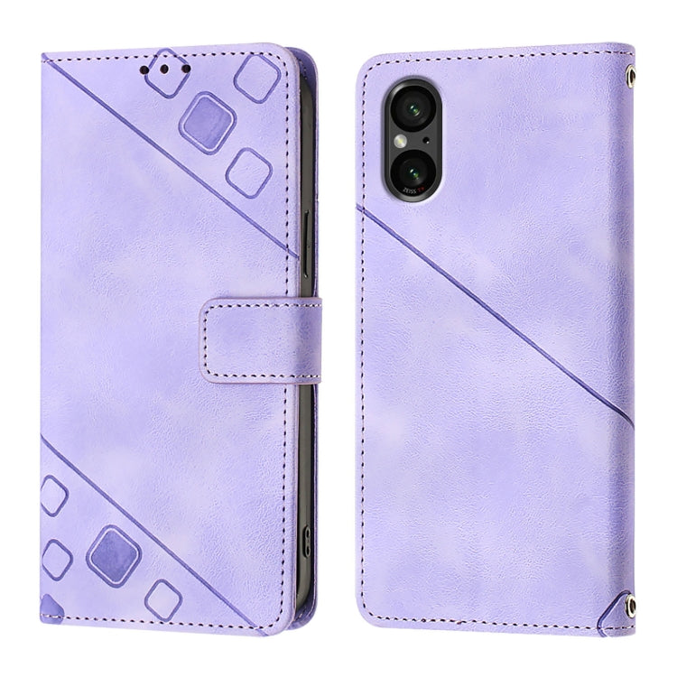 For Sony Xperia 5 VI Skin-feel Embossed Leather Phone Case