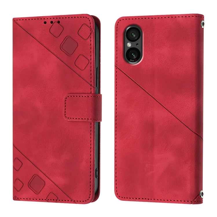 For Sony Xperia 5 VI Skin-feel Embossed Leather Phone Case