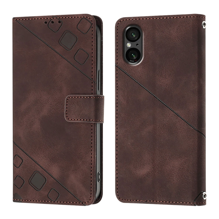 For Sony Xperia 5 VI Skin-feel Embossed Leather Phone Case