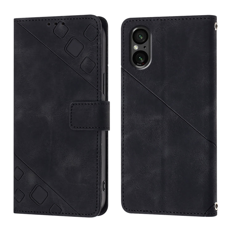 For Sony Xperia 5 VI Skin-feel Embossed Leather Phone Case