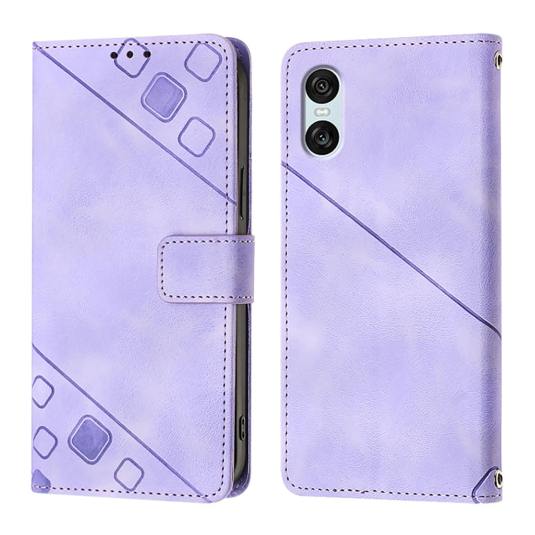For Sony Xperia 10 VI Skin-feel Embossed Leather Phone Case