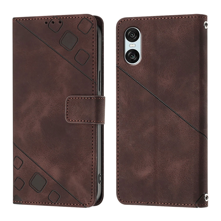 For Sony Xperia 10 VI Skin-feel Embossed Leather Phone Case