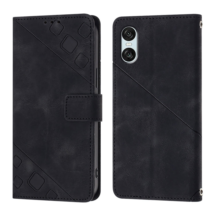 For Sony Xperia 10 VI Skin-feel Embossed Leather Phone Case