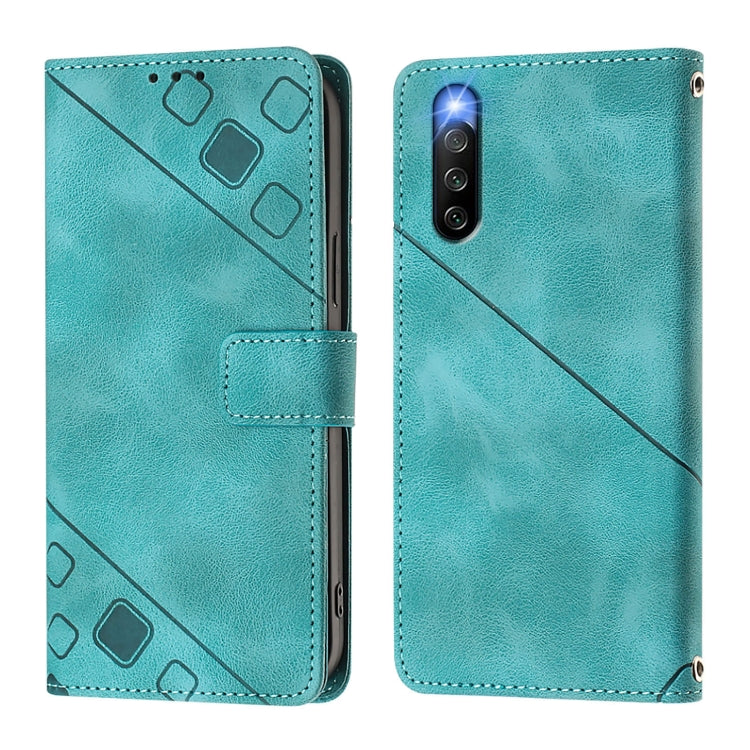 For Sony Xperia 10 IV Skin-feel Embossed Leather Phone Case