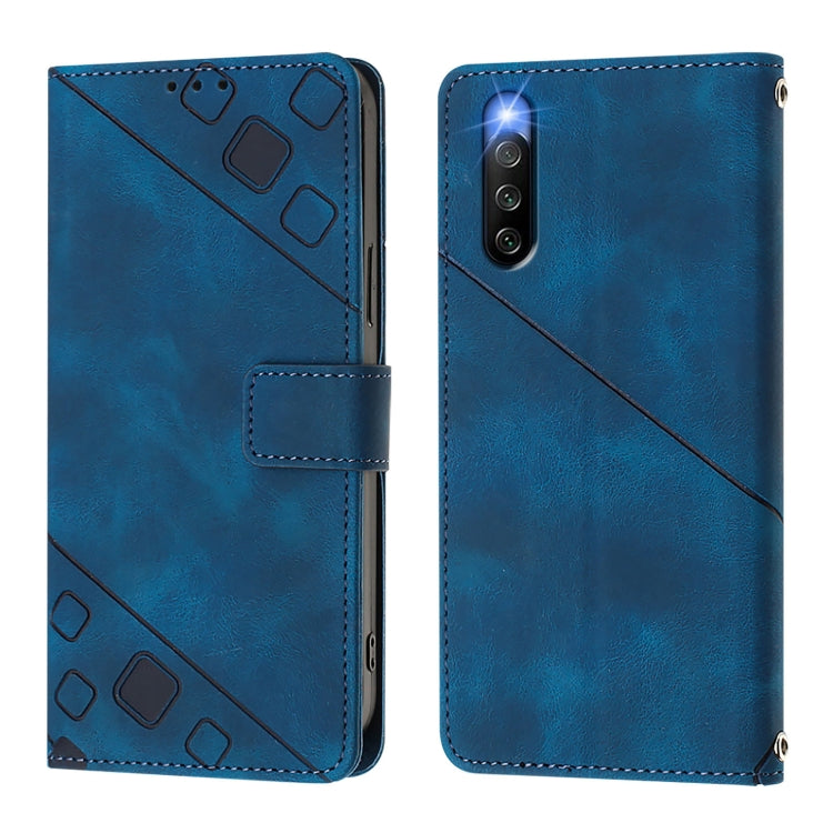 For Sony Xperia 10 IV Skin-feel Embossed Leather Phone Case
