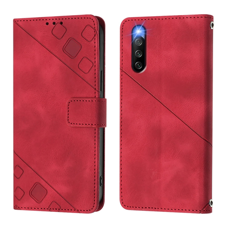 For Sony Xperia 10 IV Skin-feel Embossed Leather Phone Case