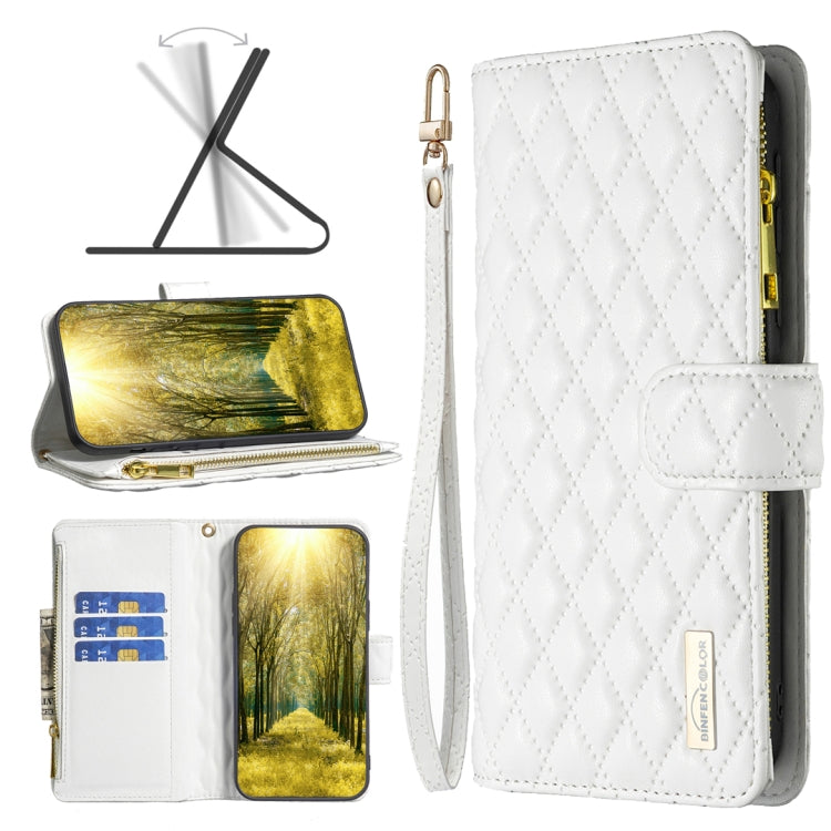 For Xiaomi Redmi Note 12S 4G / Note 11 Diamond Lattice Zipper Wallet Leather Flip Phone Case
