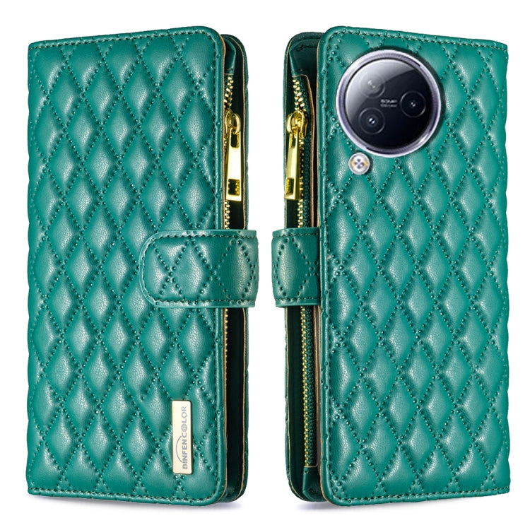 For Xiaomi Civi 3 5G Diamond Lattice Zipper Wallet Leather Flip Phone Case