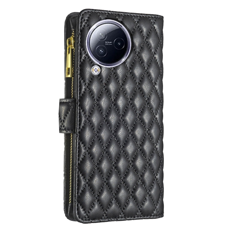 For Xiaomi Civi 3 5G Diamond Lattice Zipper Wallet Leather Flip Phone Case