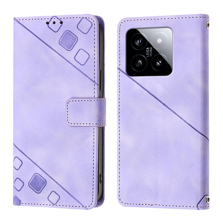 For Xiaomi 14 Skin Feel Embossed Leather Phone Case