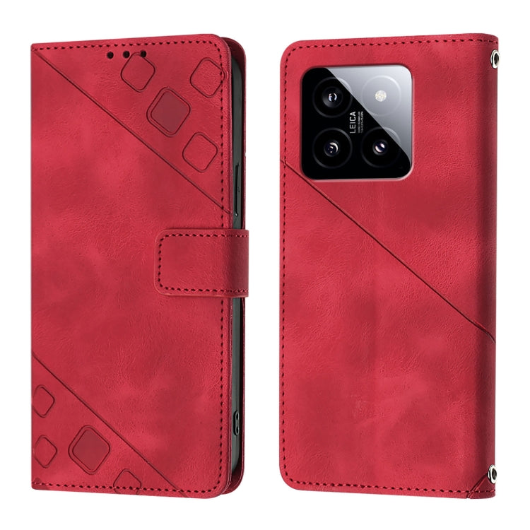 For Xiaomi 14 Skin Feel Embossed Leather Phone Case