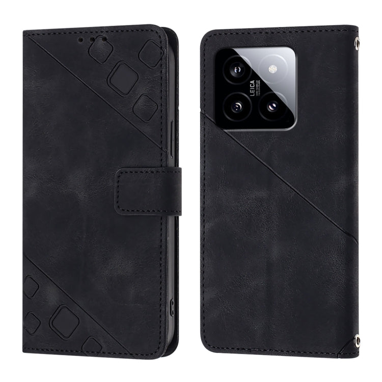 For Xiaomi 14 Skin Feel Embossed Leather Phone Case