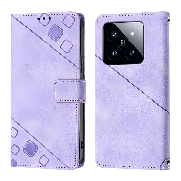 For Xiaomi 14 Pro Skin Feel Embossed Leather Phone Case