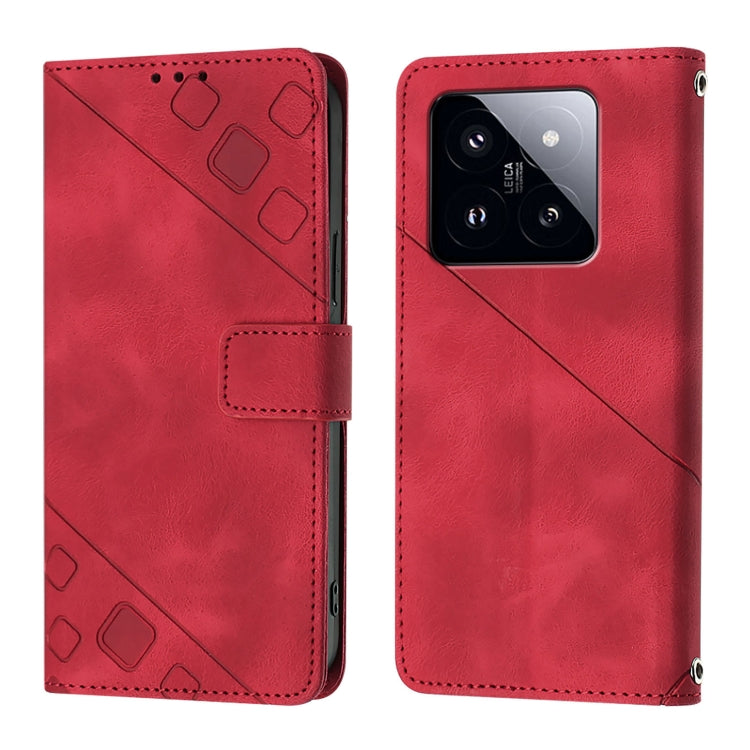 For Xiaomi 14 Pro Skin Feel Embossed Leather Phone Case