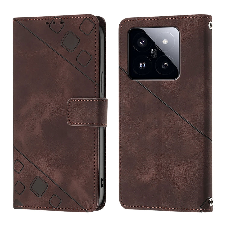 For Xiaomi 14 Pro Skin Feel Embossed Leather Phone Case