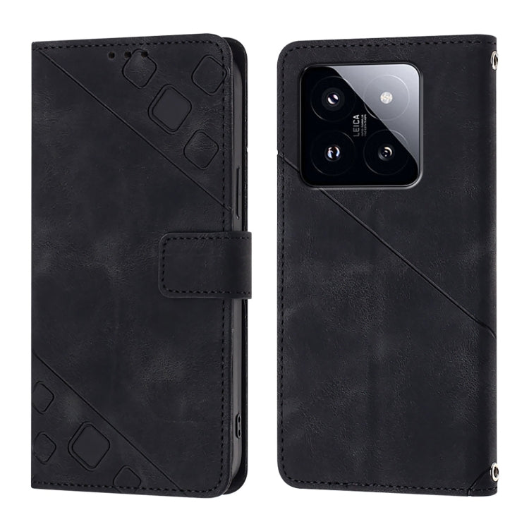 For Xiaomi 14 Pro Skin Feel Embossed Leather Phone Case