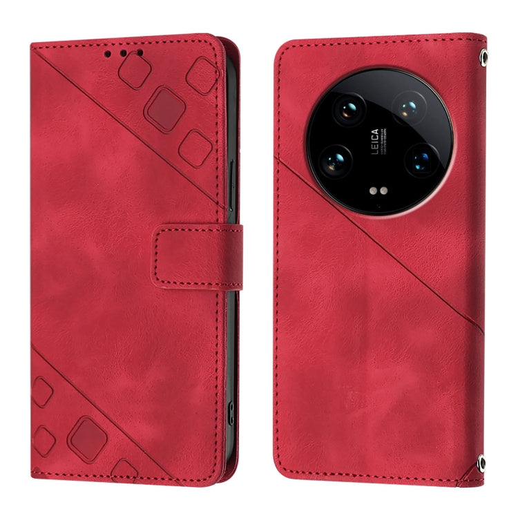 For Xiaomi 14 Ultra Skin Feel Embossed Leather Phone Case