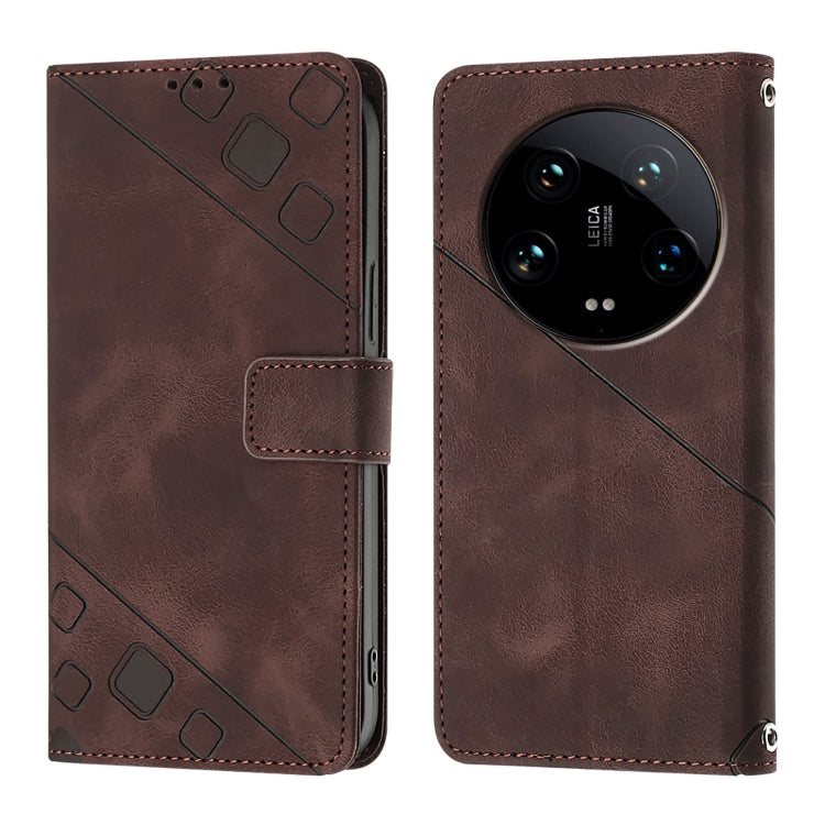 For Xiaomi 14 Ultra Skin Feel Embossed Leather Phone Case