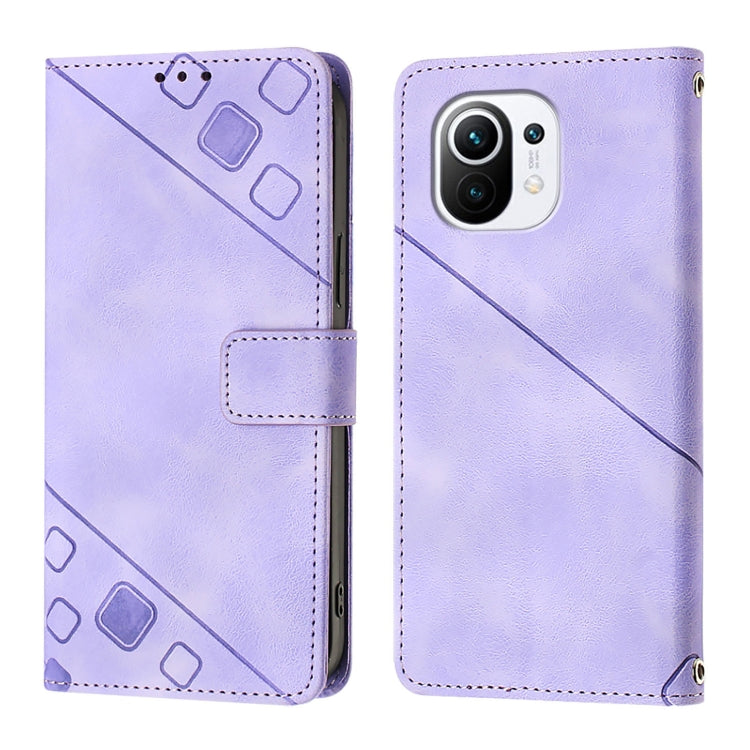 For Xiaomi Mi 11 Skin Feel Embossed Leather Phone Case