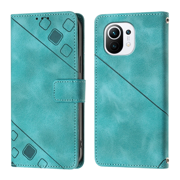 For Xiaomi Mi 11 Skin Feel Embossed Leather Phone Case