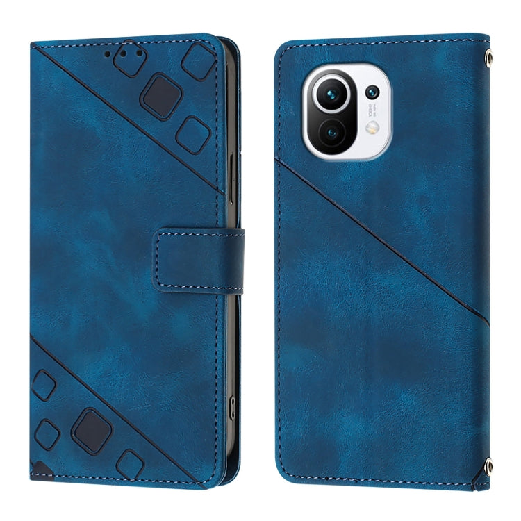 For Xiaomi Mi 11 Skin Feel Embossed Leather Phone Case