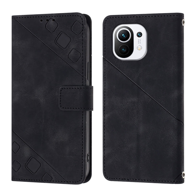 For Xiaomi Mi 11 Skin Feel Embossed Leather Phone Case