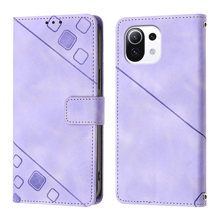 For Xiaomi Mi 11 Lite / Mi 11 Lite 5G Skin Feel Embossed Leather Phone Case