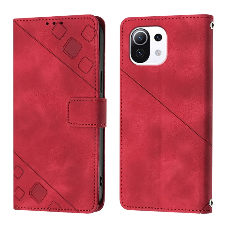 For Xiaomi Mi 11 Lite / Mi 11 Lite 5G Skin Feel Embossed Leather Phone Case