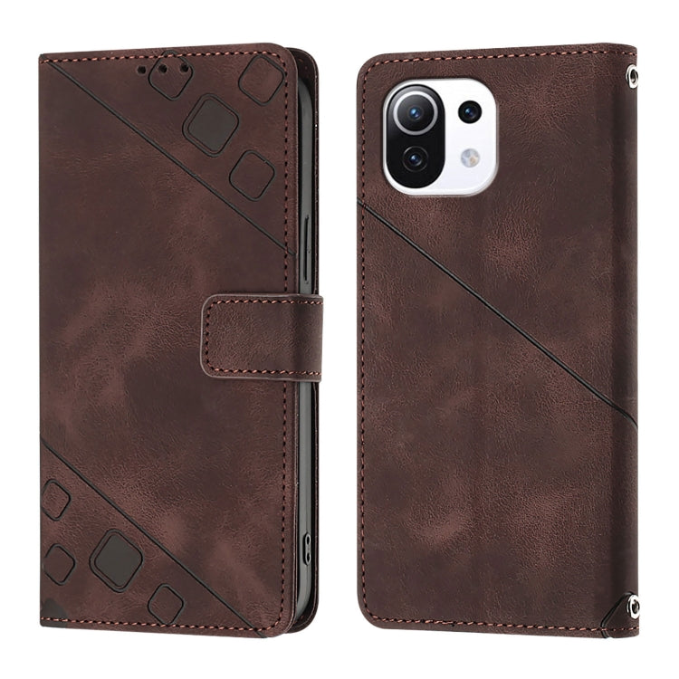 For Xiaomi Mi 11 Lite / Mi 11 Lite 5G Skin Feel Embossed Leather Phone Case