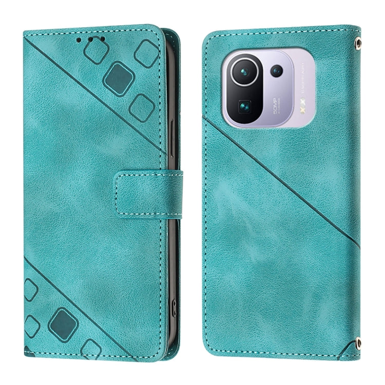 For Xiaomi Mi 11 Pro Skin Feel Embossed Leather Phone Case