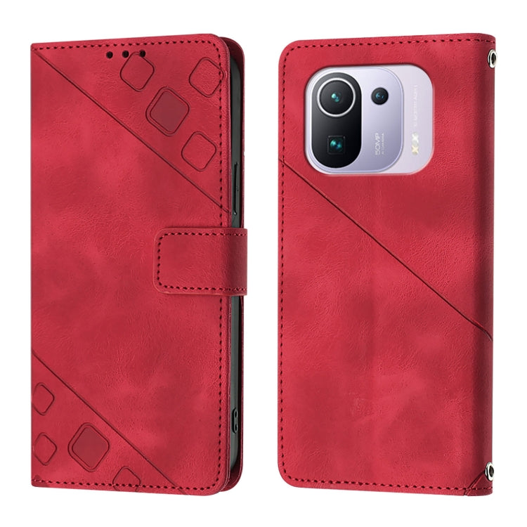 For Xiaomi Mi 11 Pro Skin Feel Embossed Leather Phone Case