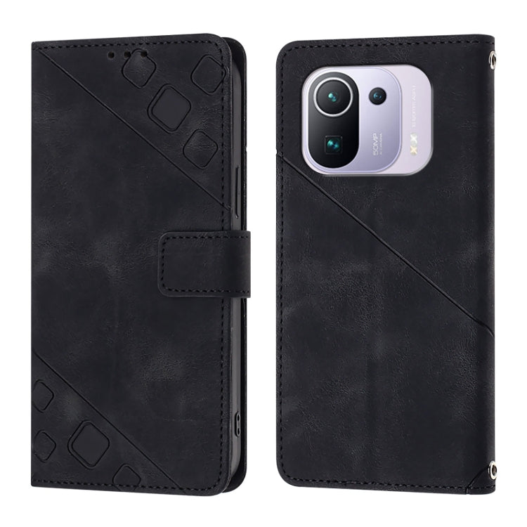 For Xiaomi Mi 11 Pro Skin Feel Embossed Leather Phone Case