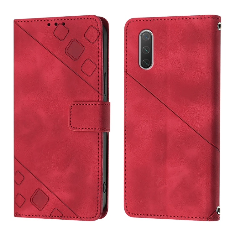 For Xiaomi Mi CC9e / Mi A3 Skin Feel Embossed Leather Phone Case