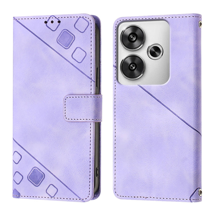 For Xiaomi Poco F6 Skin Feel Embossed Leather Phone Case
