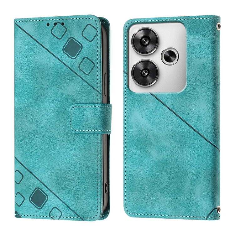 For Xiaomi Poco F6 Skin Feel Embossed Leather Phone Case