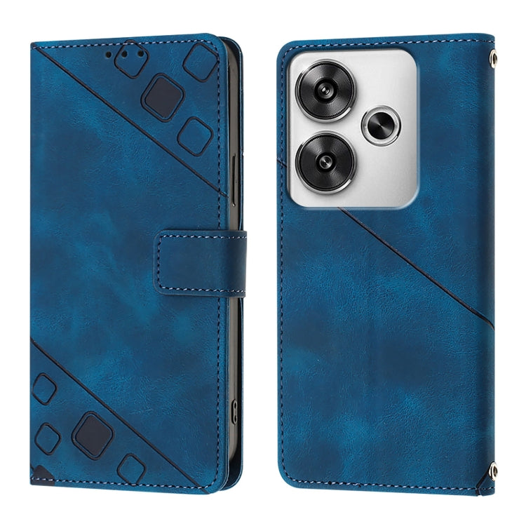 For Xiaomi Poco F6 Skin Feel Embossed Leather Phone Case
