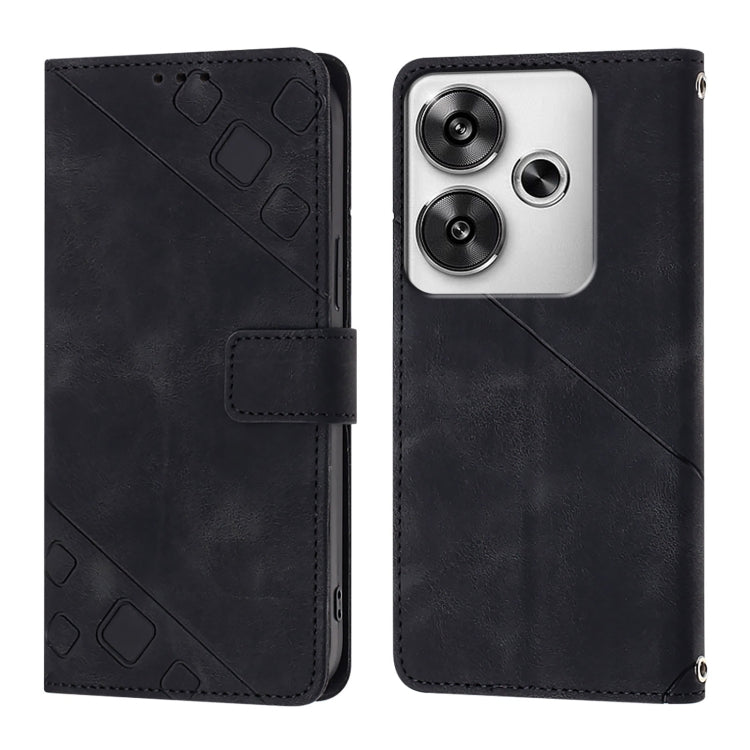 For Xiaomi Poco F6 Skin Feel Embossed Leather Phone Case