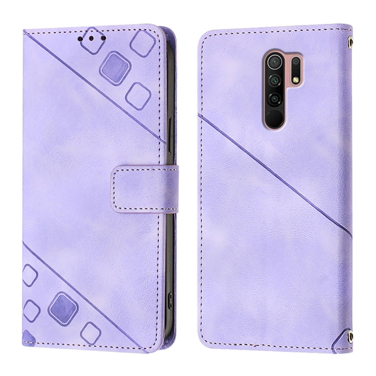 For Xiaomi Poco M2 Global / Redmi 9 Skin Feel Embossed Leather Phone Case