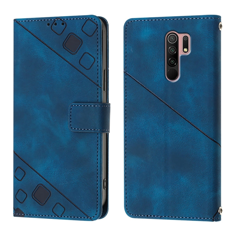 For Xiaomi Poco M2 Global / Redmi 9 Skin Feel Embossed Leather Phone Case