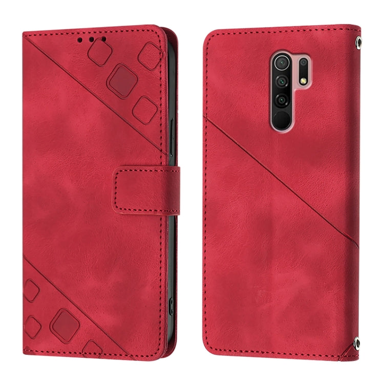 For Xiaomi Poco M2 Global / Redmi 9 Skin Feel Embossed Leather Phone Case
